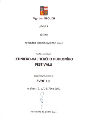Jan Grolich záštita LVHF2021